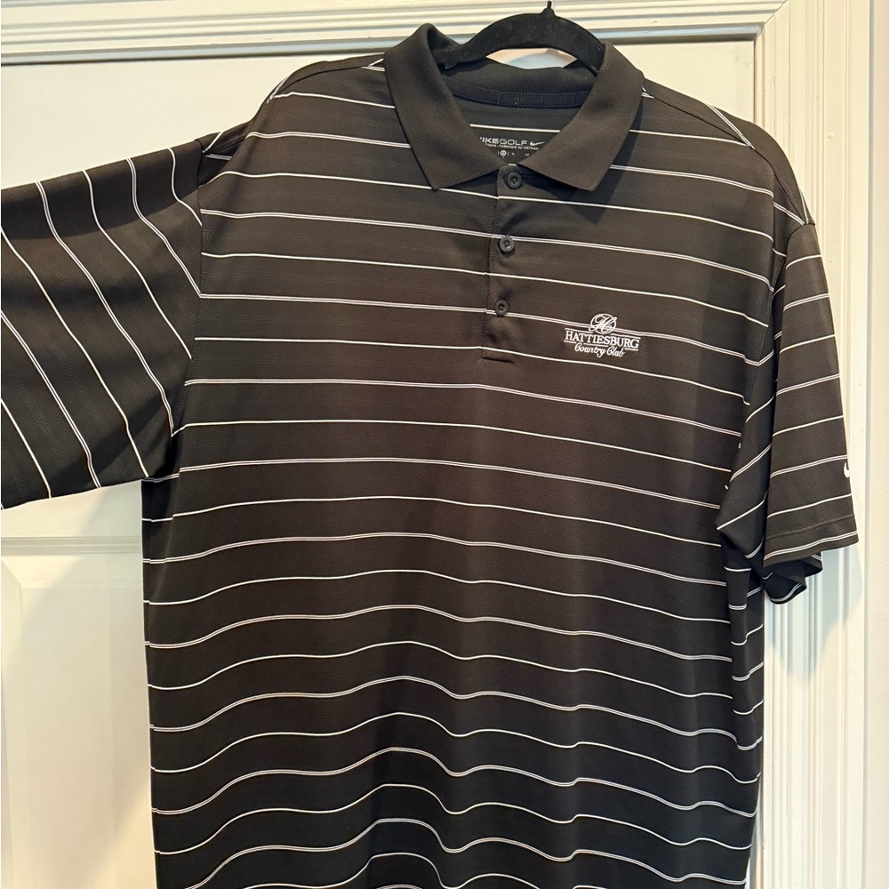Nike Golf Mens Striped Polo Shirt Size XL Hattiesburg Country Club